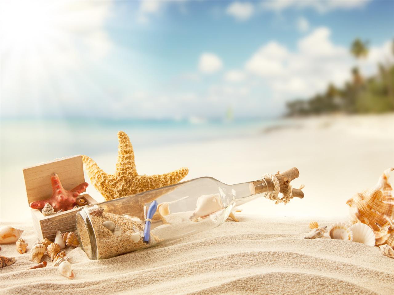 沙滩夏日风情桌面背景图片