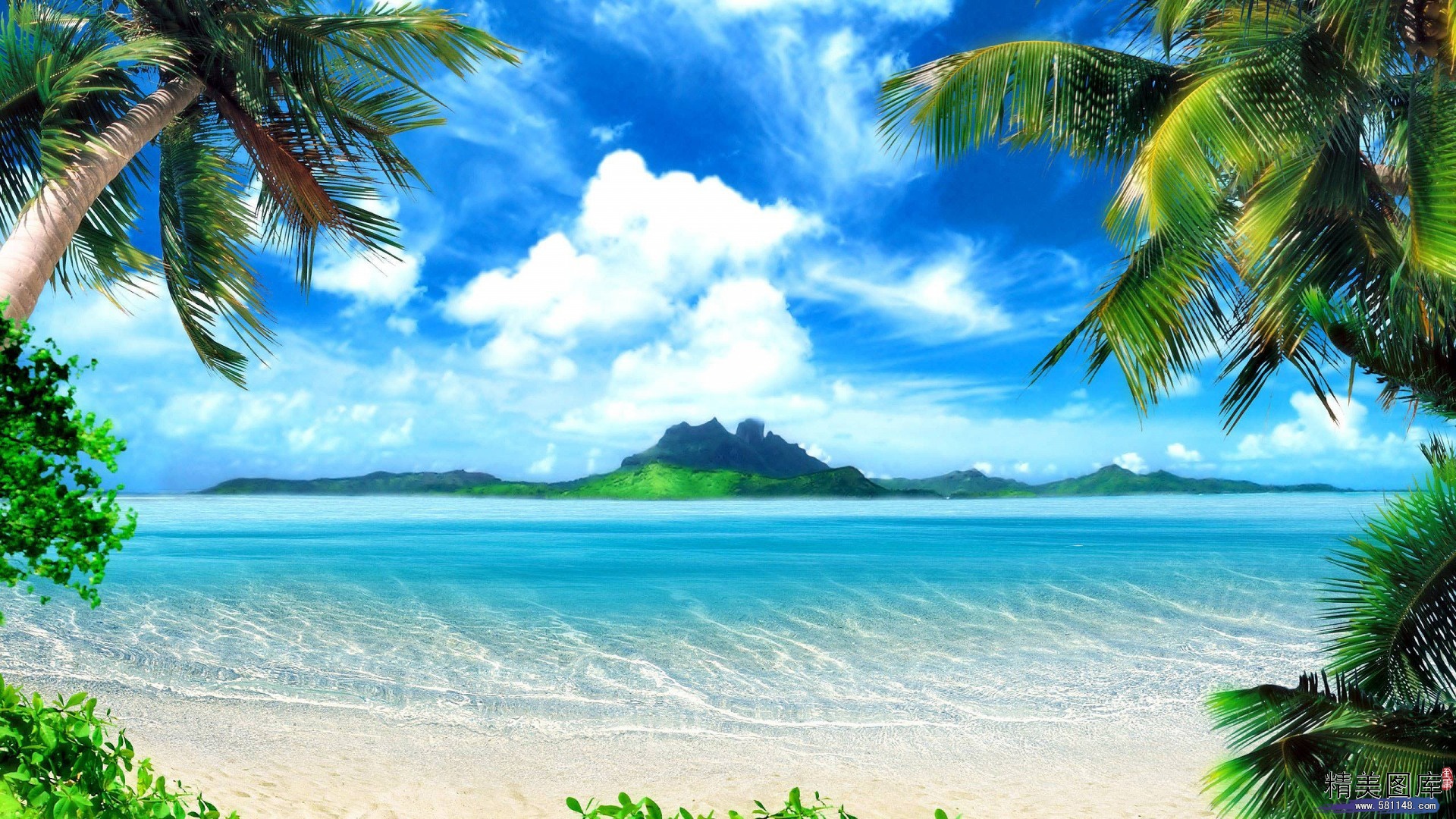 蓝色大海高清自然风景图片桌面壁纸
